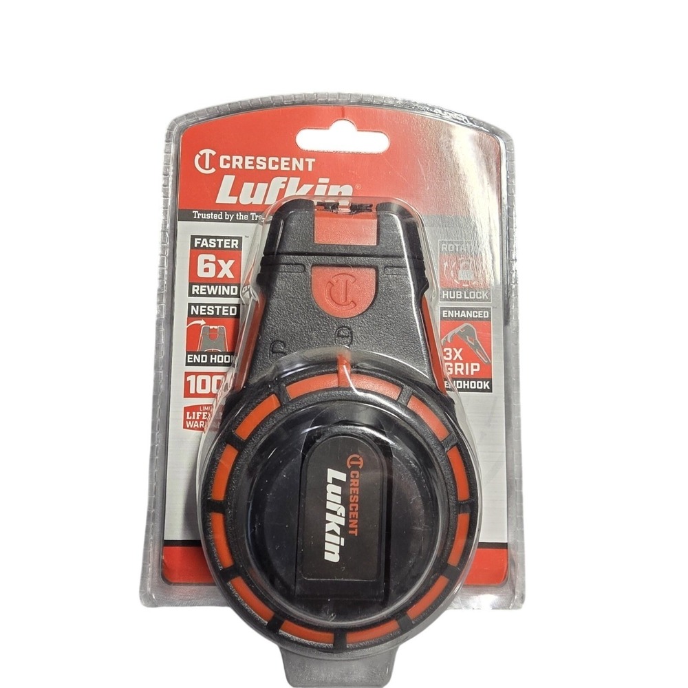 Crescent Lufkin Chalk Reel 6X Fast Rewind 100' One Hand Lock Reinforced Line NEW